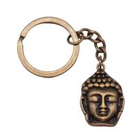 Buddha Statue Charm Keychain Buddhism Amulet Pendants Key Holder 28mm Ring A11-1pcs-29x19mm