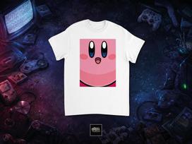 T shirt | Kirby | Pink hero | Super Smash Bros | Japanese style | Kirby Fan | Kirby T shirt | Gift for gamers | Cute gamer tee | Illustration L