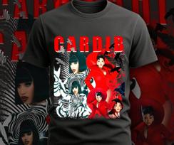 Cardi B Retro Graphic Tee, Hip Hop Music Fan Apparel L