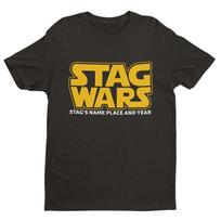 Personalized Stag Wars T-Shirt: Groom's Name & Location S