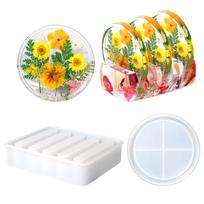 Triangular Round Silicone Molds Reusable Epoxy Resin Molds Triangular & Round Coaster Molds for Making Home Decoration