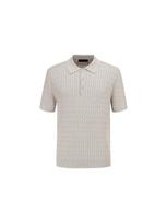 Giozia Men'S) Garment-Washed Cotton Cable Short Sleeve Polo Shirt_Aaf2Et1102 Be/100