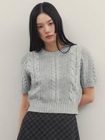G And Gb Cable Short Sleeve Knit_Gray F