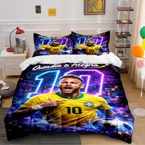 Brazil Football Player Bedding Set Bedding set (1 duvet cover, 2 pillowcases, duvet not included) 135x200cm