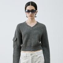 Lcdc Tm Destressed V-Neck Sweater Grey/Os