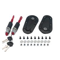 RESO--Universal Racing Car Hood Pin Engine Bonnet Latch Lock Kit Refitting with Keys Hood Lock Black/Carbon juoda