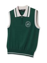Twenis Hall Line Point Half-Zip Sleeveless Women'S [Green] Green/90