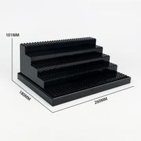 Mini lėlių vitrina, su 5 pakopomis, suderinama su pagrindinių prekės ženklų statybinėmis figūrėlėmis, statybinių lėlių laikymo dėžutė, didelės talpos pilka spalva