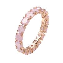 Light Luxury Simple Rings Round Shape Women Rings Finger Jewelry Zircon Stone Ring  Women 10 rožinė