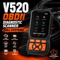 2026 V520 Obd2 Car Diagnostic Scanner Auto Engine Code Reader Real-Time Data Reset 8 Languages Professional Repair Tool black