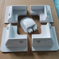 Solar panel ABS plastic mounting bracket with 5 non drilling corner kits, RV marine flat top camper and caravan installation balta