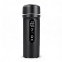 Car Portable Kettle 12V/24V Universal Black Exterior 316 Medical-Grade Stainless Steel Inner Lining Boiling with Auto Shut-Off juoda