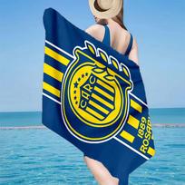 Rosario Central Crest Microfiber Beach Towel, Lightweight And Quick-Dry, for Summer Travel, Beach Essential, Swimming Pool 70cmx140cm(27x55inch)