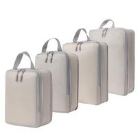 Set/4Pcs Portable Travel Compression Packing Cubes Bag Waterproof Organizer Bags Suitcase Clothes Organizers Handbag Travel Bag smėlis