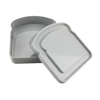 Bento dėžutė su dangteliu, atspari drėgmei, lengvai valoma, skrebučio formos, nešiojama, sumuštinių maisto laikymo dėžutė, kasdieniam naudojimui šviesiai pilka spalva