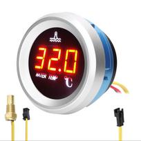 52 mm vandens temperatūros matuoklis Automobilinis skaitmeninis matuoklis LED ekranas 9-36 V su temperatūros jutikliu ir aliarmu