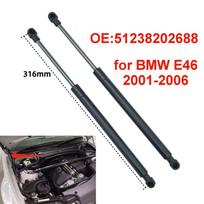 2Pcs 51238202688 Car Front Engine Hood Bonnet Gas Struts Lift Support Rod Bar for BMW 3 Series E46 M3 2001-2006