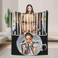 L-Lolas I-Indigos Spanish Singer Blanket Soft Warm Funny Plush Throw Blanket For Couch Chair Travel Flannel Bedspread Bed Cover Size: 75*100cm, Weight: 230 GSM