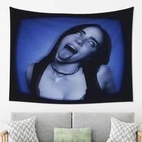 Blue Tv Billie Eilish Tapestry Polyester Single Side 2D Print Dorm Wall Decor Cool Edgy Retro Dark Fan Aesthetic Indoor Mood Vib 100X70CM