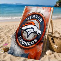 Denver Broncos Logo Beach Towel, Quick-drying, Easy to Care for, Suitable for Both Fitness and Beach Vacations,Sports Essential 70cmx140cm(27x55inch)