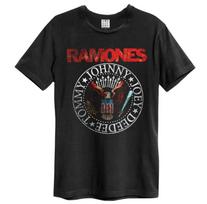 Amplified TShirt Ramones Vintage Seal Logo Shirt New Charcoal Unisex S