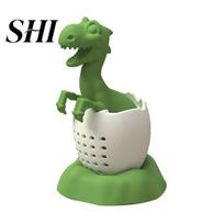 Hatched Dinosaur Silicone Tea Infuser Leaf Strainer Filter Diffuser Drink Tool žalia