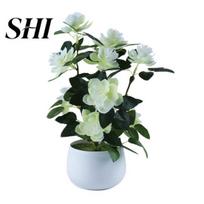 Fake Potted Plant 1 Set Artificial Portable Fadeless Rose Plastic Home Decor Simulation Flower for Wedding