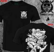 Us Military Combat Diver Special Forces Supervisr Tshirt Hq S gray