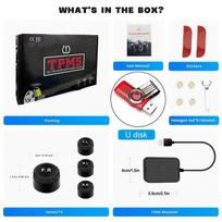 USB Android TPMS su jutikliais padangų slėgio stebėjimo signalizacijos sistemos mainų belaidė transmisija padangų slėgio stebėjimo sistema With U disk