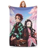 Slayers Tanjiro ir Nezuko pledas, įvairių dydžių, minkštas ir lengvas, japoniško anime pledas sofai, lovai 75X95CM