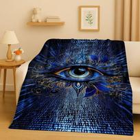 Senovės Egipto Piktografinis Horuso Akis Flanelinis Antklodas, Itin Minkštas Šiltas Pliušinis Mėtomasis Antklodas Namų Miegamojo Lovos Sofos Dangai Biuro Dovana 75X95CM
