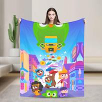 Duolingos Pelėda Duo Šiltos Minkštos Antklodės Kelioninė Pliušinė Antklodė Juokingas Miegamojo Flanelinis Patalynės Užtiesalas Sofos Lovo Dangalas 75X95CM