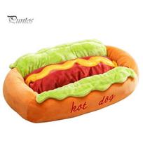 Mažų gyvūnų lovelė gimtadienio dovanai Hot Dog lova, miela, jauki, glaudaus prisiglaudimo, nuimama, skalbiama pagalvėlė, juokingas, patogus pliušinis augintinio kilimėlis, bandelės formos šunims, katėms, minkštas sofos lizdas S red