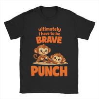 Vintage T Shirt Summer Cute Monkey Ultimately Brave Trending TShirts   Cotton Tshirt for Unisex YK Hot Sale Short Sleeve Tops S įvairiaspalvis