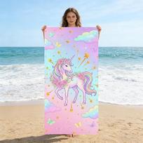Unicorn Microfiber Beach Towel Extra Large Soft Absorbent Bath Towel for Swimming Travel Surfing Camping 50X100CM