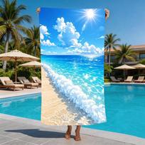 Vibrant Undersea Coral Reef Pattern Microfiber Beach Towel Extra Large Sand Free Ultra Absorbent Big Pool Towel for Sunbathing 50x100cm
