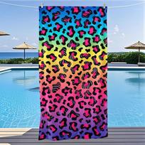 Bold Oil Painting Vibrant Multicolor Hibiscus Floral Art Print Quick Dry Beach Towel Tropical Flower Summer Bath Towel 50x100cm