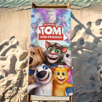 Cartoon My T-Talking T-Tom Friends Towel Beach Shower Bath Travel Lightweight Skin Friendly for Pool Camping Cruise Summer STJ50x100CM
