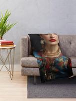 Frida Kahlo Inspired Throw Blanket Soft Plush Decorative Couch Throw for Living Room Home Textiles Collection Size: 75*100cm, Weight: 230 GSM