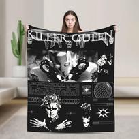 JoJo's Bizarre Adventure JJBA Anime Blankets Fleece Autumn Winter Jotaro Kujo Multi-function Thin Throw Blanket for Car Size: 75*100cm, Weight: 230 GSM