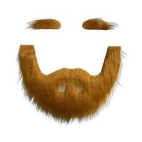 Fake Mustache And Eyebrow Set Self-Adhesive Fake Beard Costume Accessory Cosplay Prop for Masquerade Theater Stage geltona