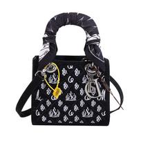 Heavy industry embroidered silk scarf Princess Diana bag new high-end versatile handbag bag women's shoulder oblique span bag juoda