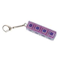 Clear 4-Keys Fidget Keyboard LED Light-up Anxiety Relief Finger Clicker Keychain Office School Travel Focus Decompression Button Sensory Toy violetinė