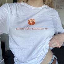 Sweet Like Cinnamon Roll Shirt, Cinnamon Bun Tee | Foodie Graphic Tshirt Minimalist Top M