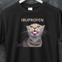IBUPROFEN Funny Cat Meme Vintage Shirt, Gift for Woman and Man, Stupid Gifts, Ugly Shirts, Inappropriate Tee, Unhinged Shirt, Cringe Shirt 2XL