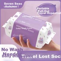 Qihaiqiu Disposable Socks Unisex Daily Use No-Wash Short Tube Breathable Socks for Travel and Business 20 Pairs