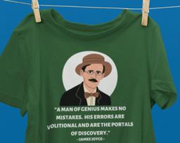 James Joyce Irish Writer T shirt, James Joyce Shirt, Ulysses, Finnegan's Wake Author Shirt, Classic LiT shirt, Reader Book Lover Shirt S white