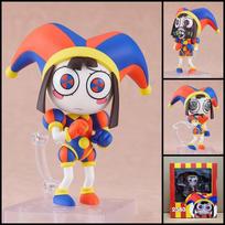 Nuostabus skaitmeninis cirkas Pomni Nendoroid figūrėlė Q versija Klounas Judinamas veiksmo figūrėlė su keičiamu veidu PVC modelis Stalo dekoracija Kolekcionuojama dovana 17cm raudona