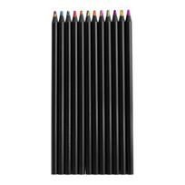 Colored Pencils for Kids 12PCS Rainbow Pencils, with Black Wood Barrel And Durable Drawing Core Lead Core Art Training Sketching Supplies Professional 12pcs