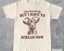 Goat But I Have To Scream Now Retro 90s Graphic T-Shirt, Funny Goat Graphic T-shirt, Funny T-Shirt, Vintage Animal Gag Unisex Tee, Fun Gifts M